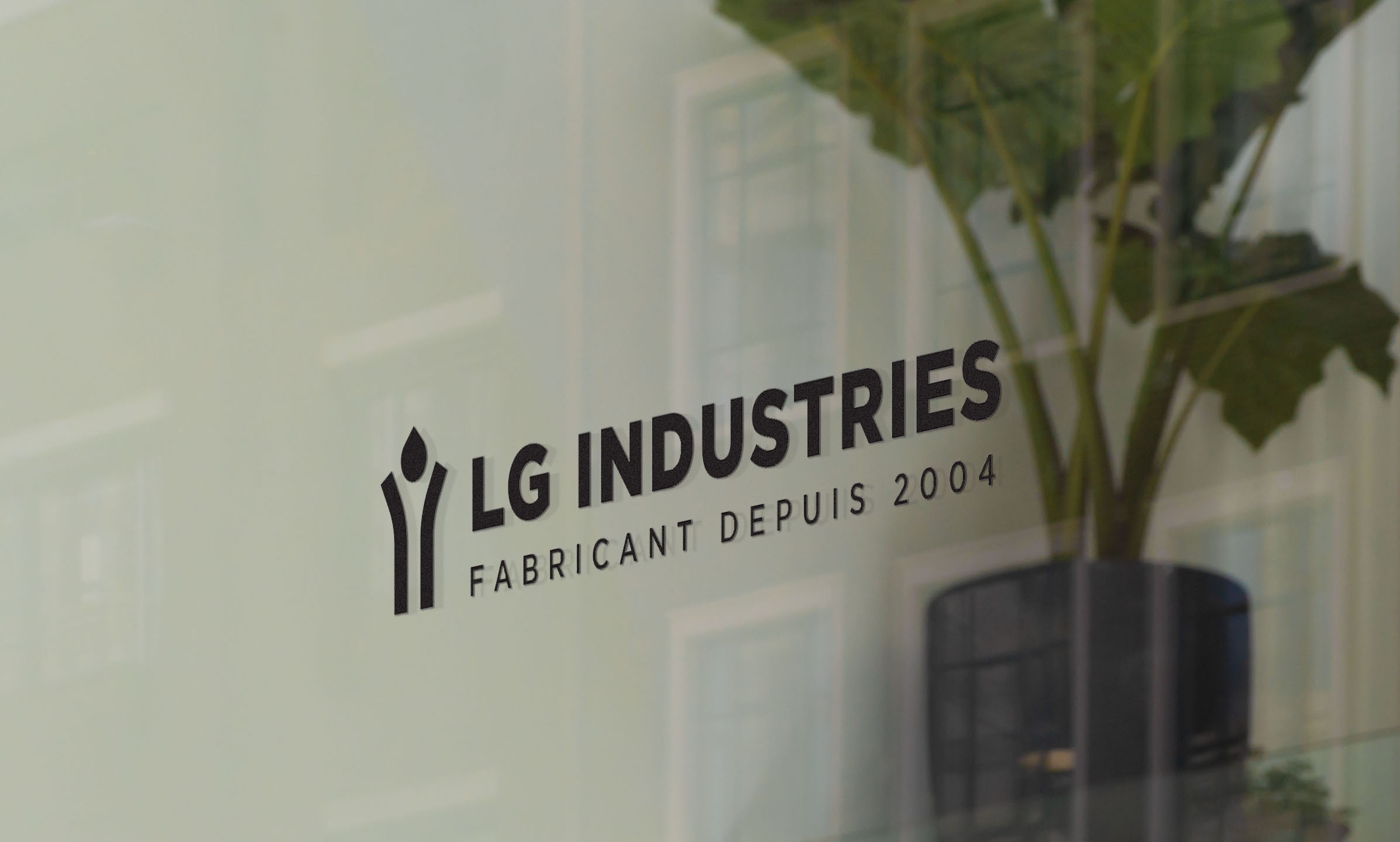 logo LGI sur une vitre, image corporate