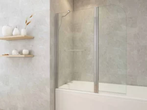 Infini Curve Pare-baignoire avec volet pivotant design arrondi